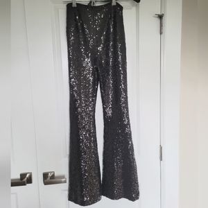 Anthropologie Sequin Flare Pants